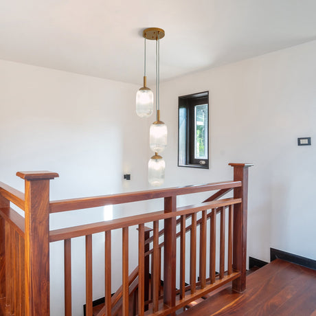 Gala Pendant Lamp - Bronze and Clear by Ashcroft Imports at Eve Furniture