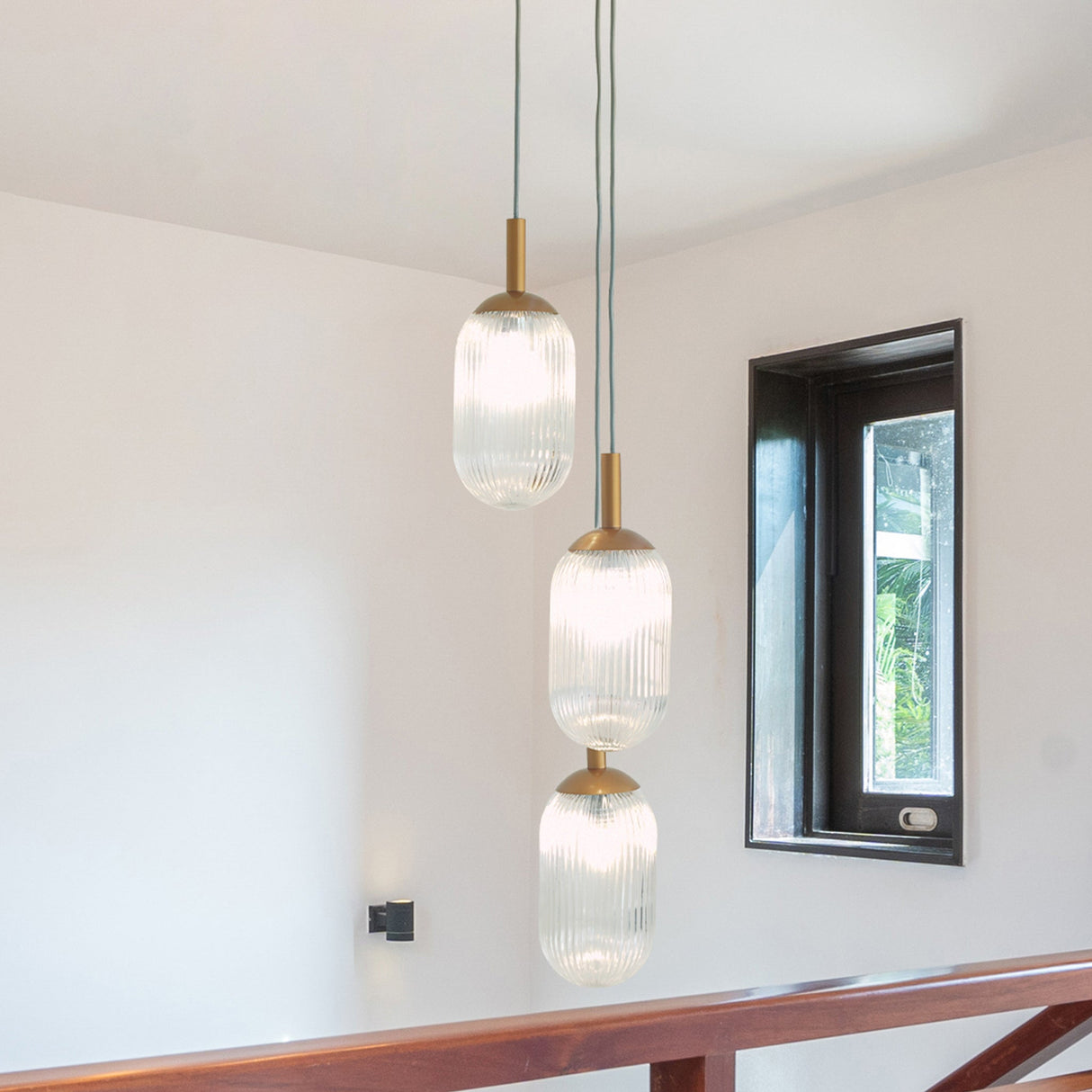 Gala Pendant Lamp - Bronze and Clear by Ashcroft Imports at Eve Furniture
