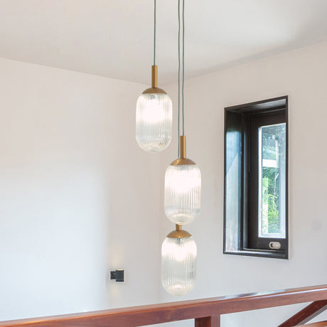 Gala Pendant Lamp - Bronze and Clear by Ashcroft Imports at Eve Furniture