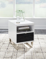 Gardoni White/Black Chairside End Table by Ashley at Eve Furniture