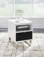 Gardoni White/Black Chairside End Table by Ashley at Eve Furniture