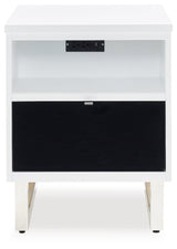 Gardoni White/Black Chairside End Table by Ashley at Eve Furniture