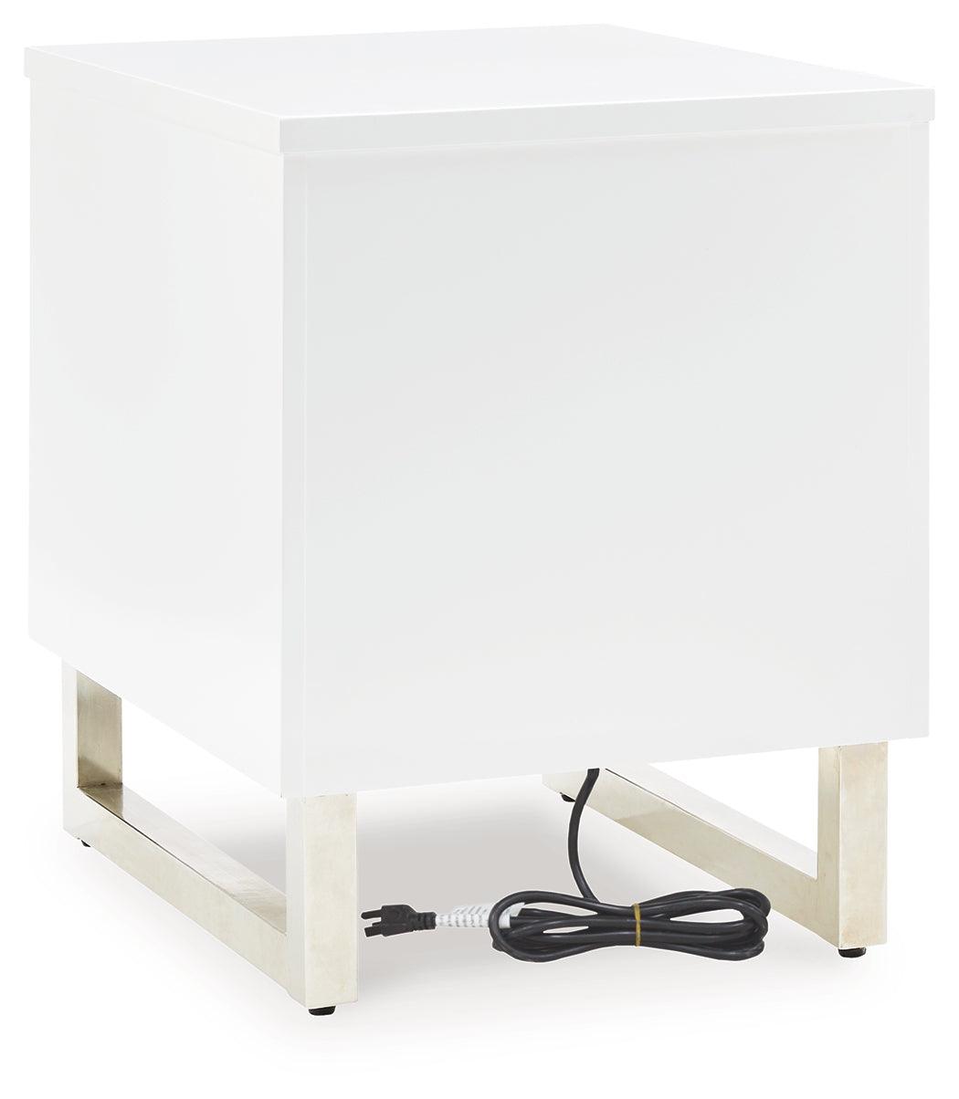 Gardoni White/Black Chairside End Table by Ashley at Eve Furniture