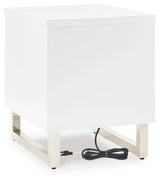 Gardoni White/Black Chairside End Table by Ashley at Eve Furniture