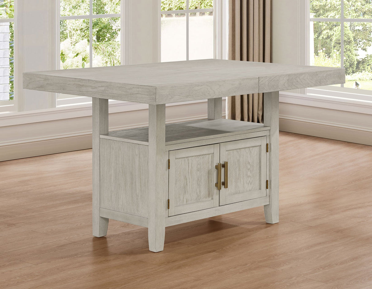 Garland 60-80″ Counter Table with 20″ Leaf, Greige Finish by Steve Silver at Eve Furniture