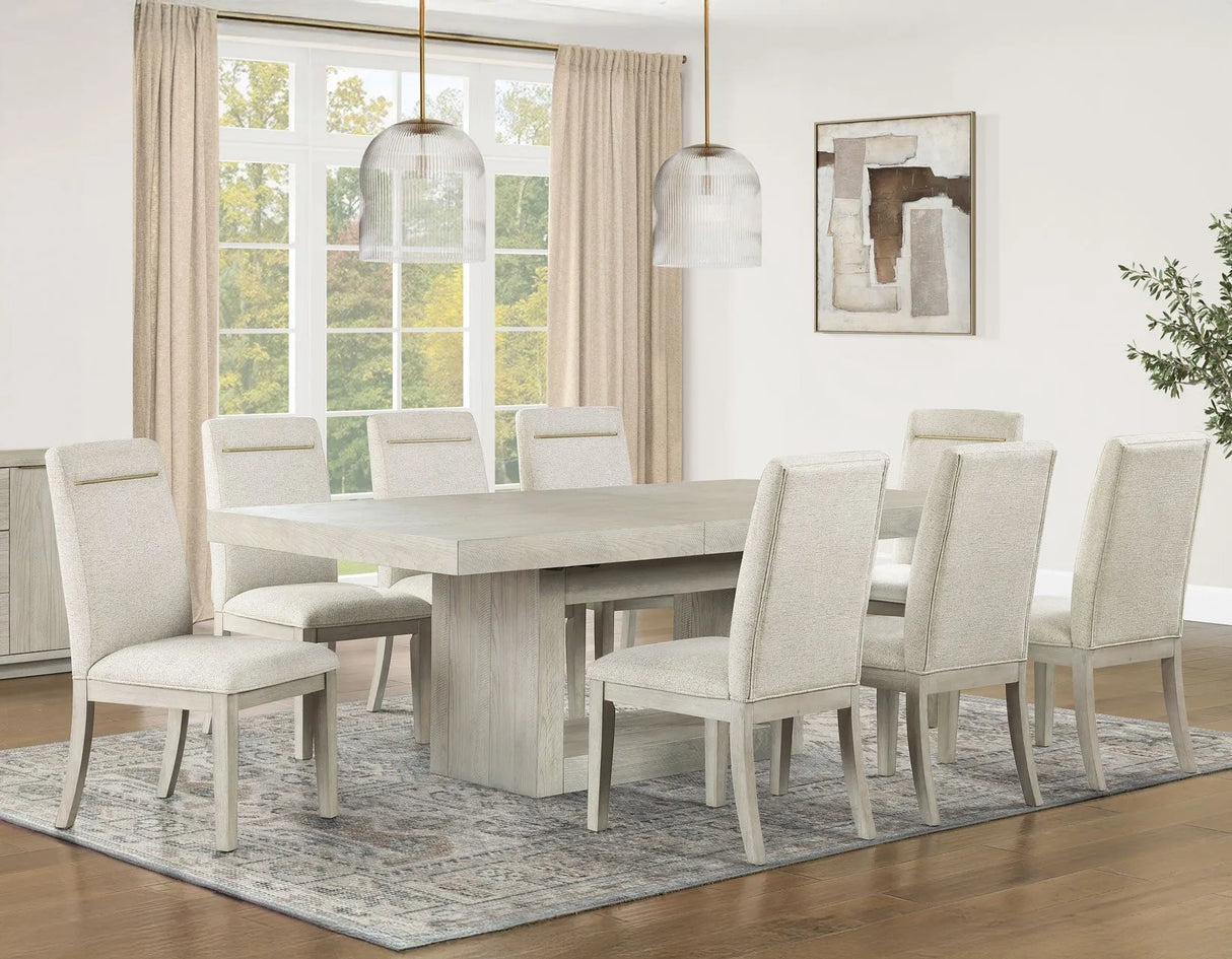Garland 70-88-inch Table w/18-inch Leaf, Greige Finish by Steve Silver at Eve Furniture