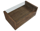 Garland Toffee Finish Castered Glass Top Coffee Table by Steve Silver at Eve Furniture