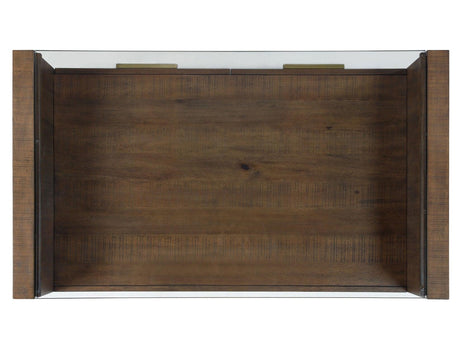 Garland Toffee Finish Castered Glass Top Coffee Table by Steve Silver at Eve Furniture