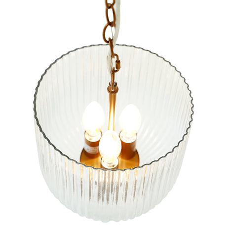 Garnet Pendant Lamp - Coarse Gold + Clear Glass by Ashcroft Imports at Eve Furniture
