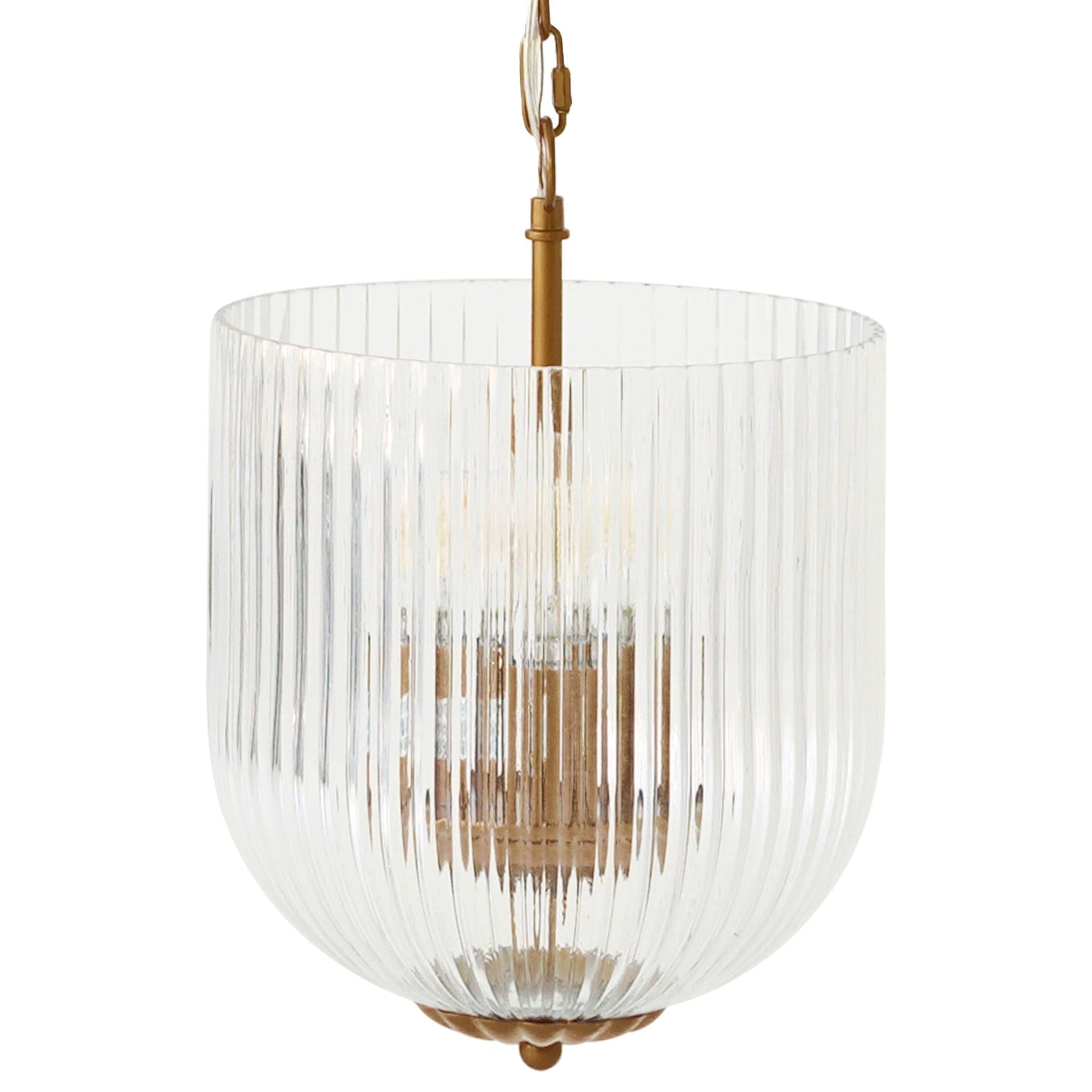 Garnet Pendant Lamp - Coarse Gold + Clear Glass by Ashcroft Imports at Eve Furniture