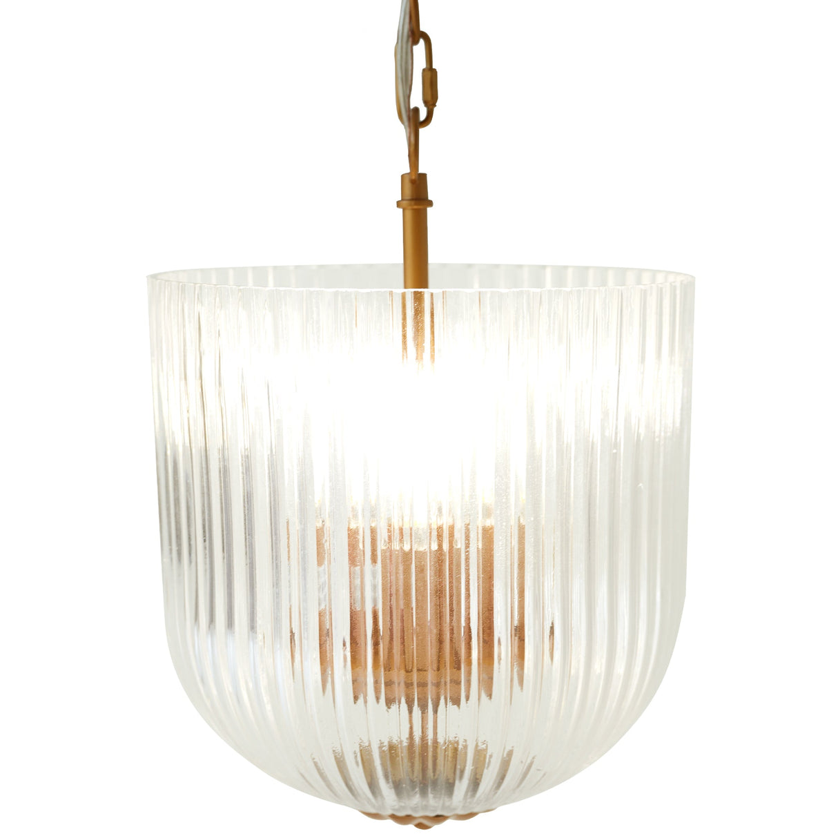 Garnet Pendant Lamp - Coarse Gold + Clear Glass by Ashcroft Imports at Eve Furniture