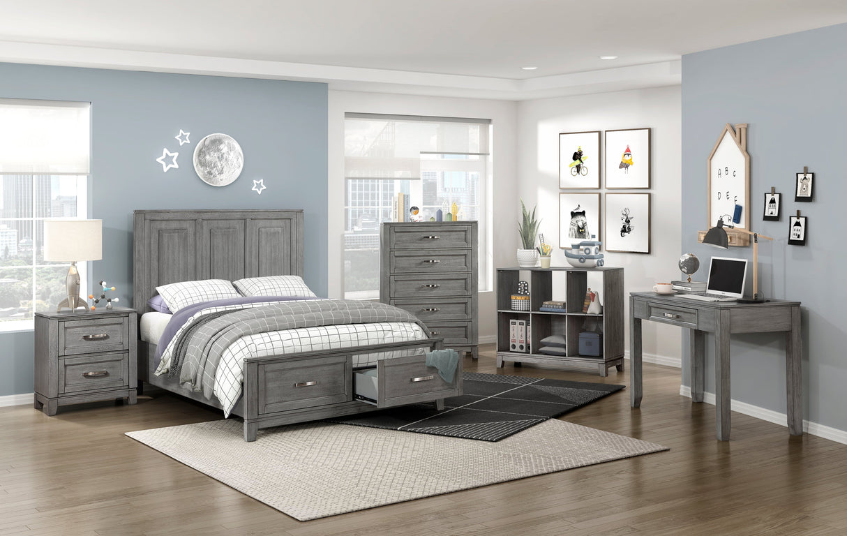 Garretson Gray Full Storage Platform Bed by Homelegance at Eve Furniture