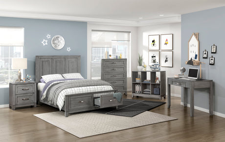 Garretson Gray Full Storage Platform Bed by Homelegance at Eve Furniture