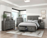 Garretson Gray King Storage Platform Bed by Homelegance at Eve Furniture