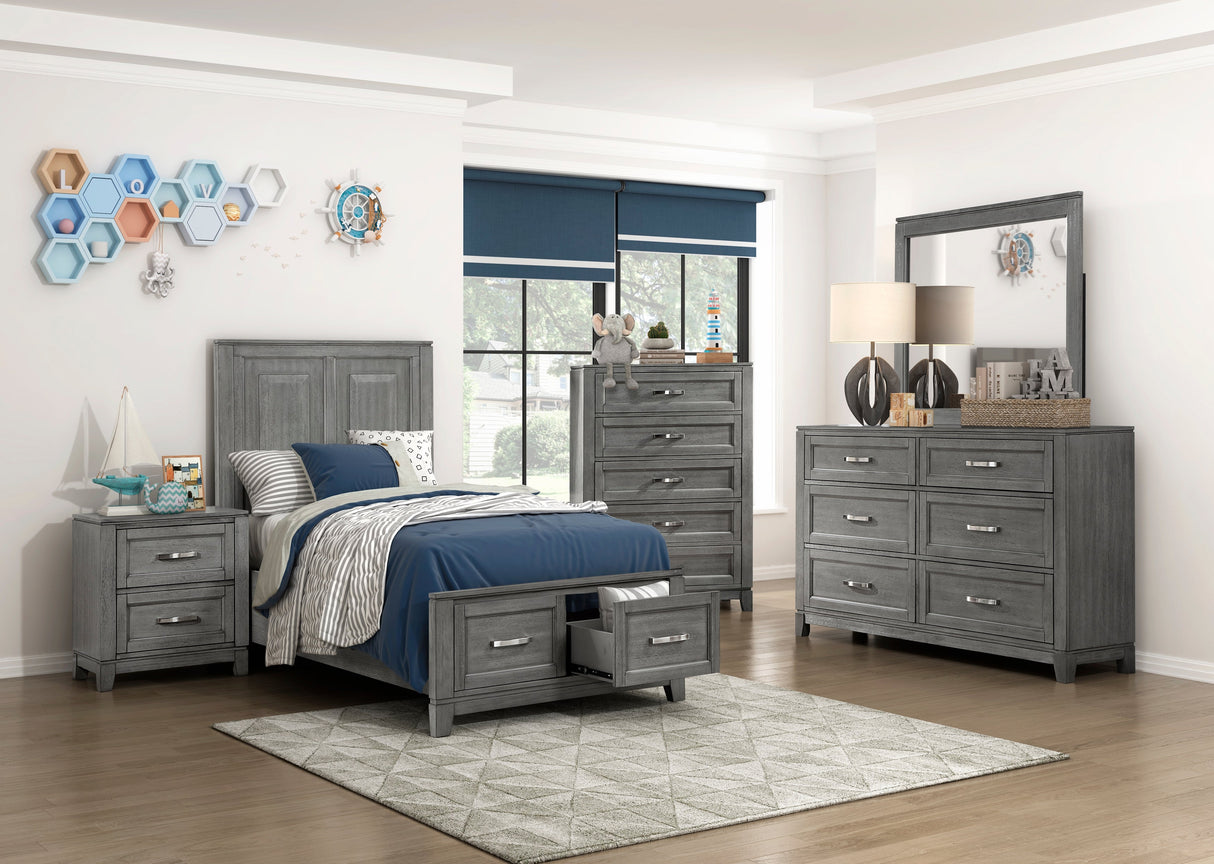 Garretson Gray Storage Platform Youth Bedroom Set by Homelegance at Eve Furniture