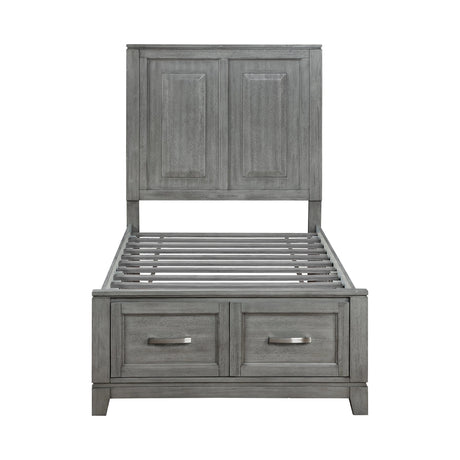 Garretson Gray Twin Storage Platform Bed by Homelegance at Eve Furniture