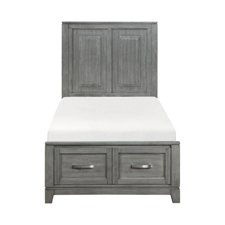 Garretson Gray Twin Storage Platform Bed by Homelegance at Eve Furniture