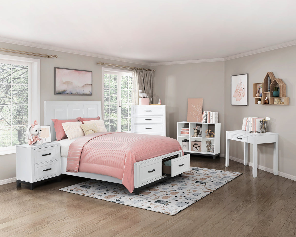 Garretson White Full Storage Platform Bed by Homelegance at Eve Furniture