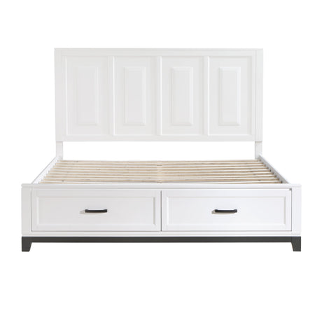 Garretson White King Storage Platform Bed by Homelegance at Eve Furniture