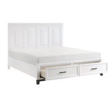 Garretson White King Storage Platform Bed by Homelegance at Eve Furniture