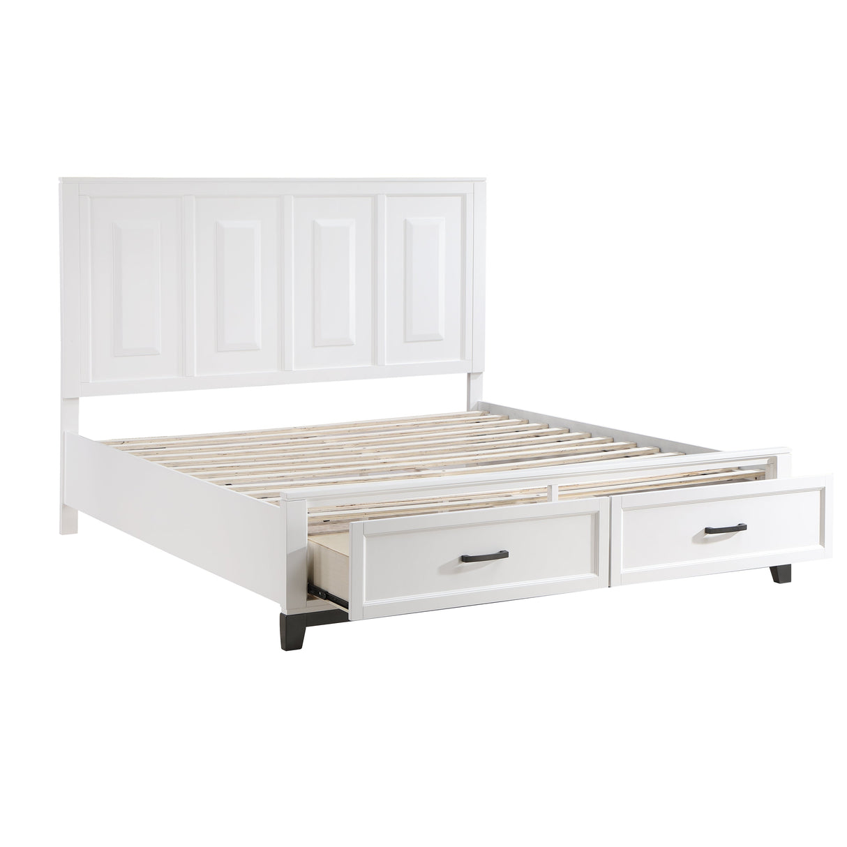 Garretson White King Storage Platform Bed by Homelegance at Eve Furniture