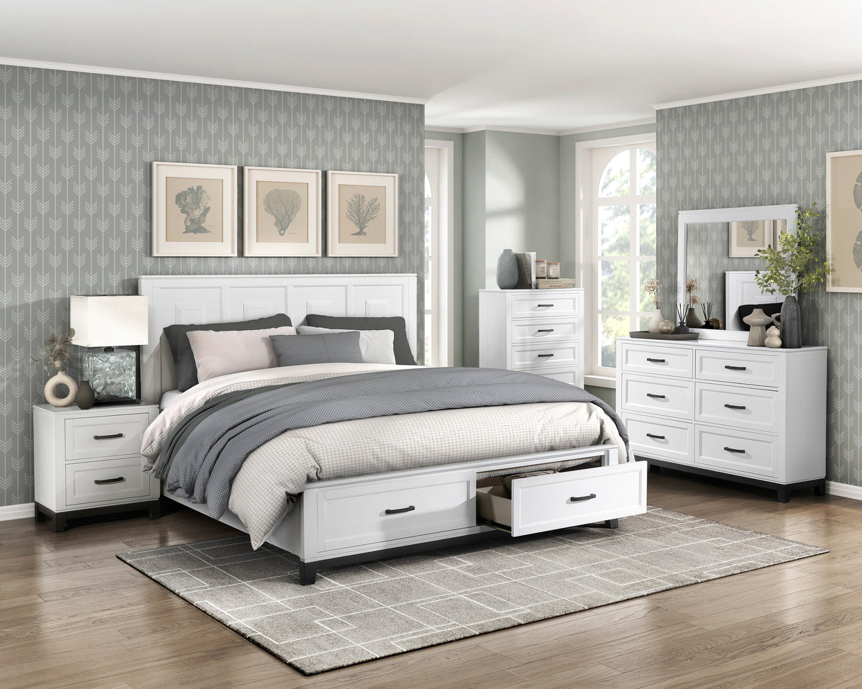 Garretson White King Storage Platform Bed by Homelegance at Eve Furniture