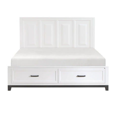 Garretson White King Storage Platform Bed by Homelegance at Eve Furniture