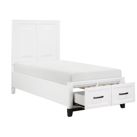Garretson White Storage Platform Youth Bedroom Set by Homelegance at Eve Furniture