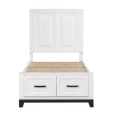 Garretson White Twin Storage Platform Bed by Homelegance at Eve Furniture