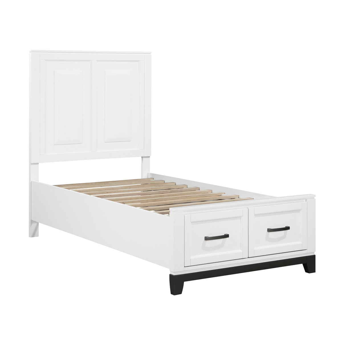 Garretson White Twin Storage Platform Bed by Homelegance at Eve Furniture