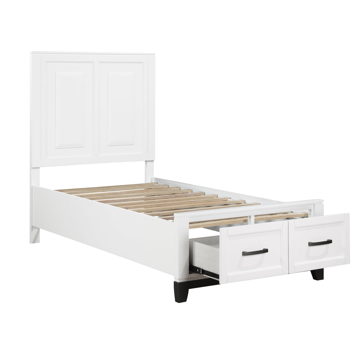 Garretson White Twin Storage Platform Bed by Homelegance at Eve Furniture