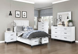 Garretson White Twin Storage Platform Bed by Homelegance at Eve Furniture