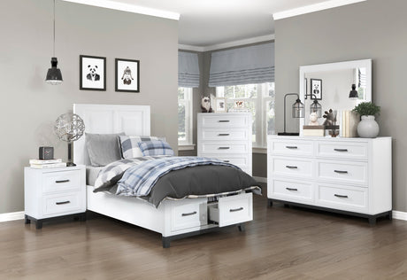 Garretson White Twin Storage Platform Bed by Homelegance at Eve Furniture