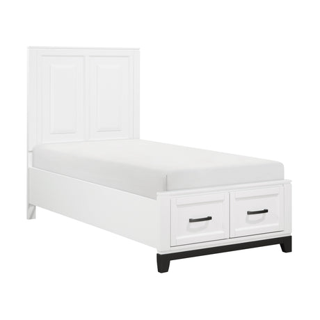 Garretson White Twin Storage Platform Bed by Homelegance at Eve Furniture