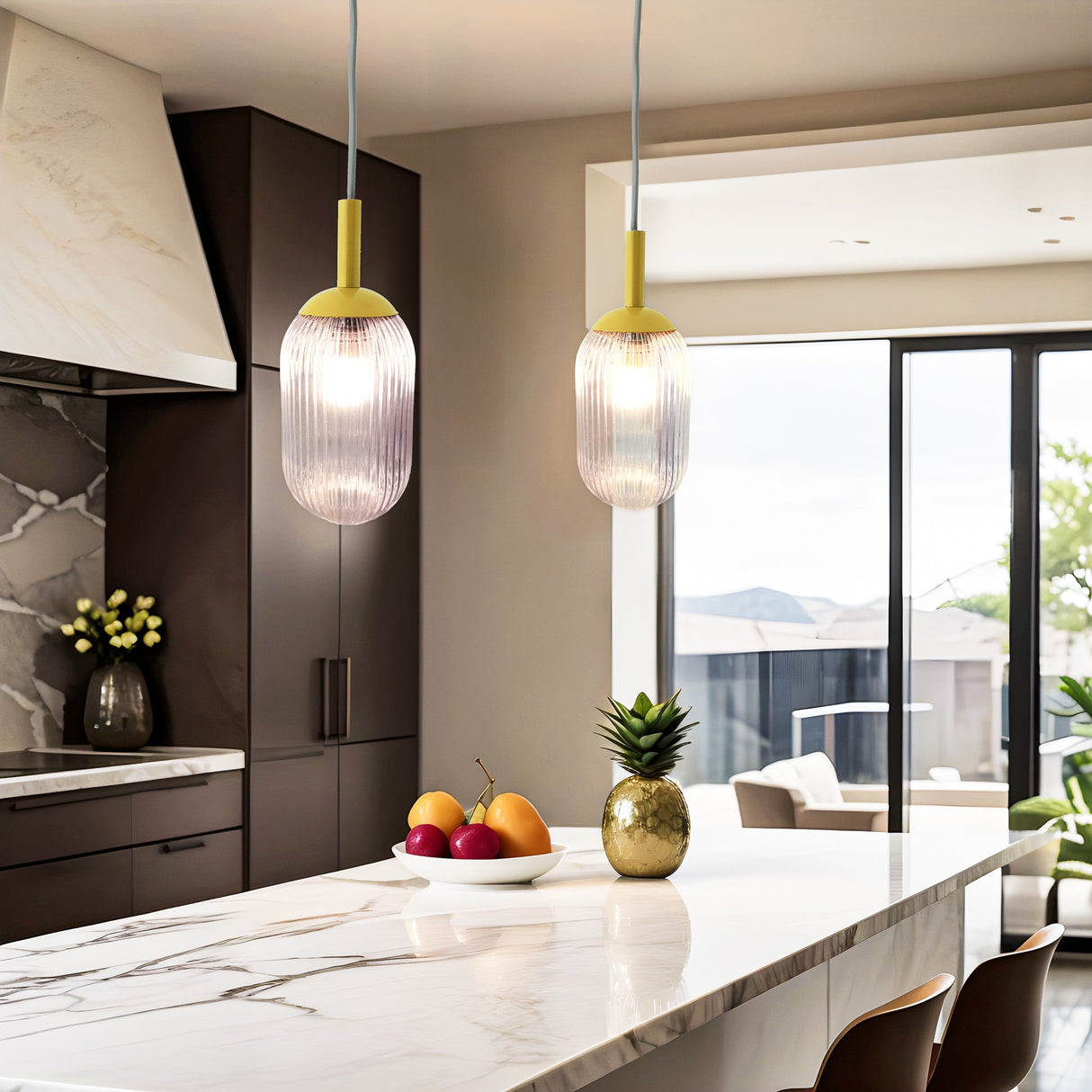 Gemma Pendant Lamp - Gold and Clear by Ashcroft Imports at Eve Furniture