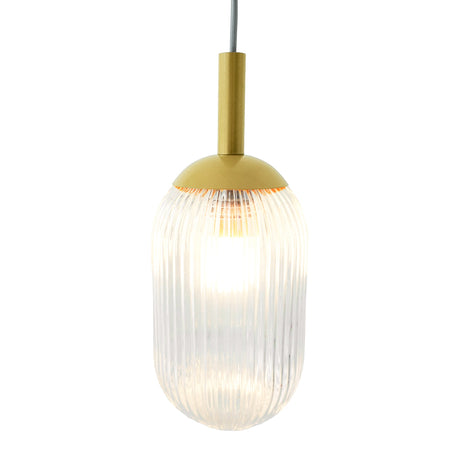 Gemma Pendant Lamp - Gold and Clear by Ashcroft Imports at Eve Furniture
