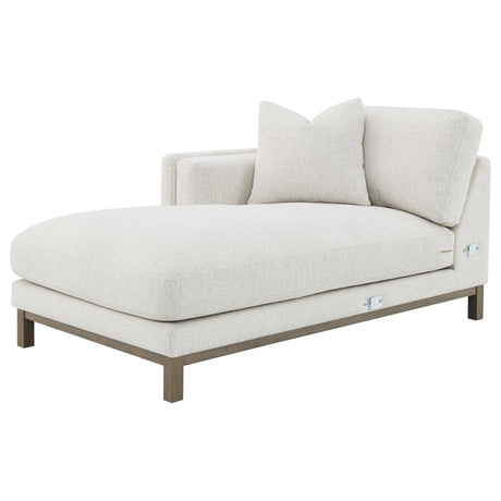 Geneva Sand Boucle Upholstered Sectional Chaise Sofa by Coaster at Eve Furniture