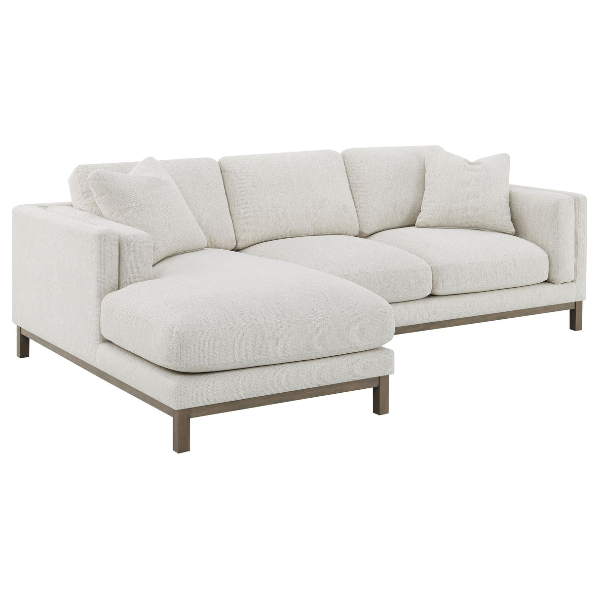 Geneva Sand Boucle Upholstered Sectional Chaise Sofa by Coaster at Eve Furniture