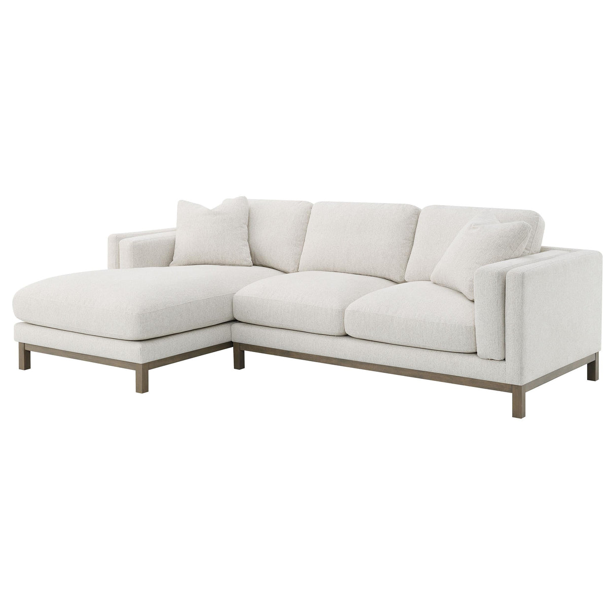 Geneva Sand Boucle Upholstered Sectional Chaise Sofa by Coaster at Eve Furniture