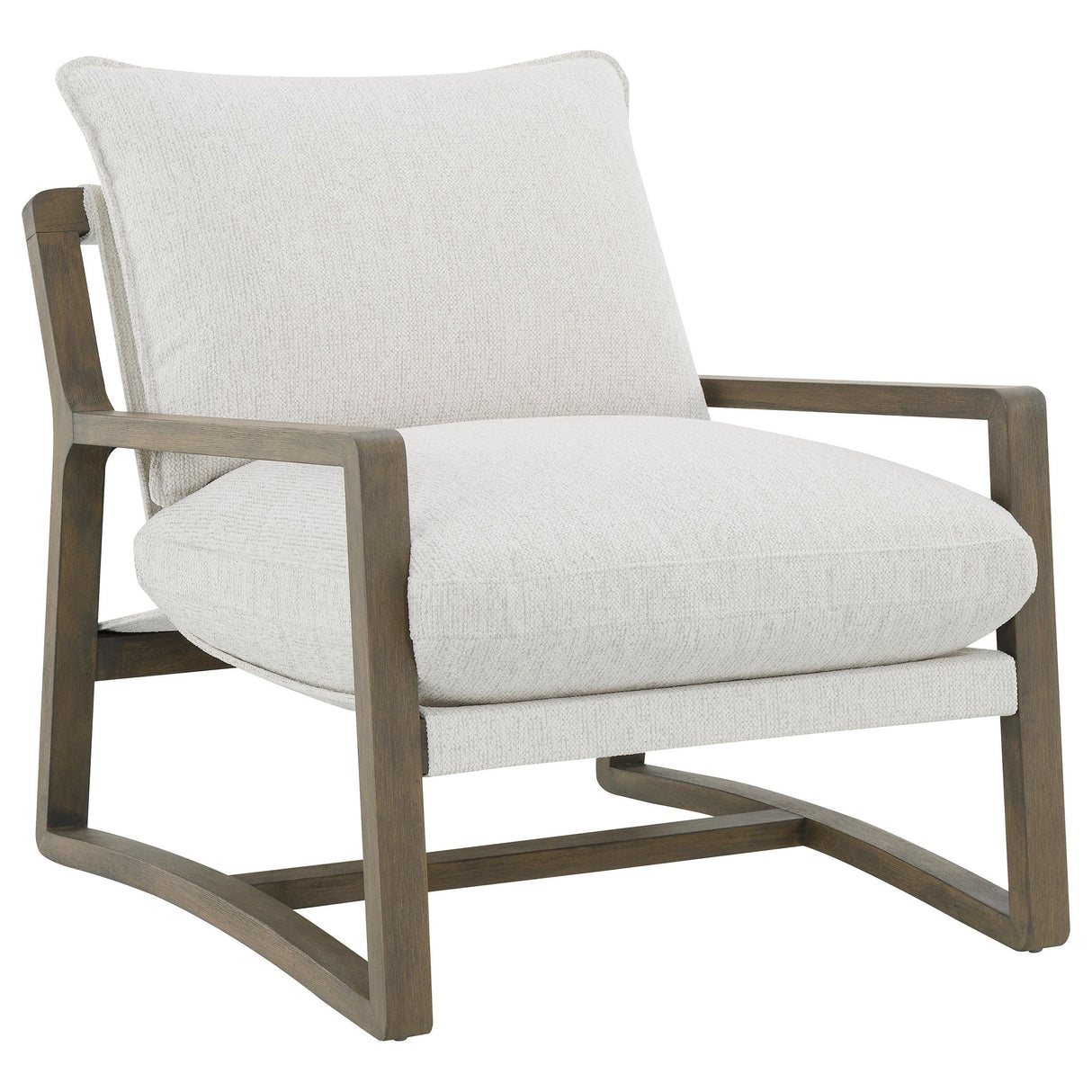Geneva Sand Boucle Wood Arm Accent Chair by Coaster at Eve Furniture