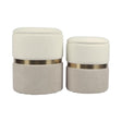 Gigi Cream and Tan Chenille Storage Ottoman - Set of 2 by TOV Furniture at Eve Furniture