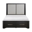 Gilbert Charcoal King Storage Platform Bed by Homelegance at Eve Furniture