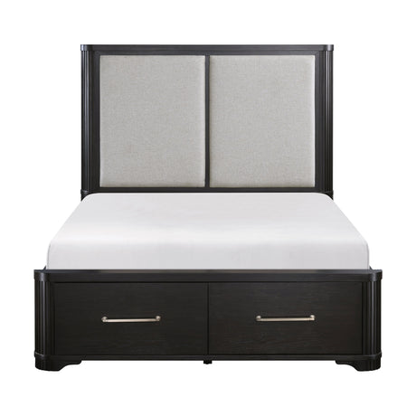 Gilbert Charcoal King Storage Platform Bed by Homelegance at Eve Furniture