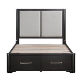 Gilbert Charcoal King Storage Platform Bed by Homelegance at Eve Furniture