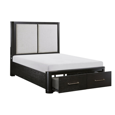 Gilbert Charcoal King Storage Platform Bed by Homelegance at Eve Furniture