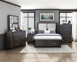 Gilbert Charcoal Queen Storage Platform Bed by Homelegance at Eve Furniture