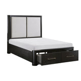 Gilbert Charcoal Queen Storage Platform Bed by Homelegance at Eve Furniture