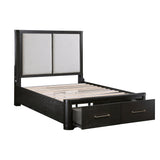 Gilbert Charcoal Queen Storage Platform Bed by Homelegance at Eve Furniture