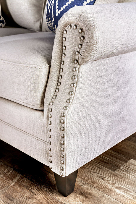 Giovanni Beige/Blue Sofa by Furniture of America at Eve Furniture