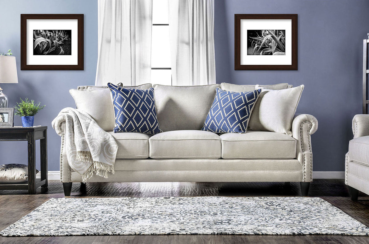 Giovanni Beige/Blue Sofa by Furniture of America at Eve Furniture
